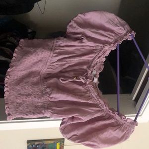 Lavender, lightweight crop top.  Never worn. Elasticized waist